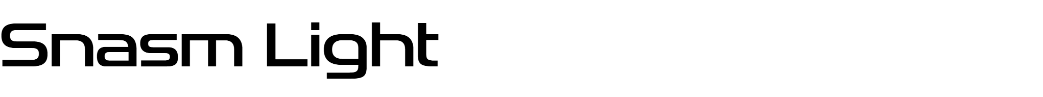 Snasm Light — exemplo tipográfico